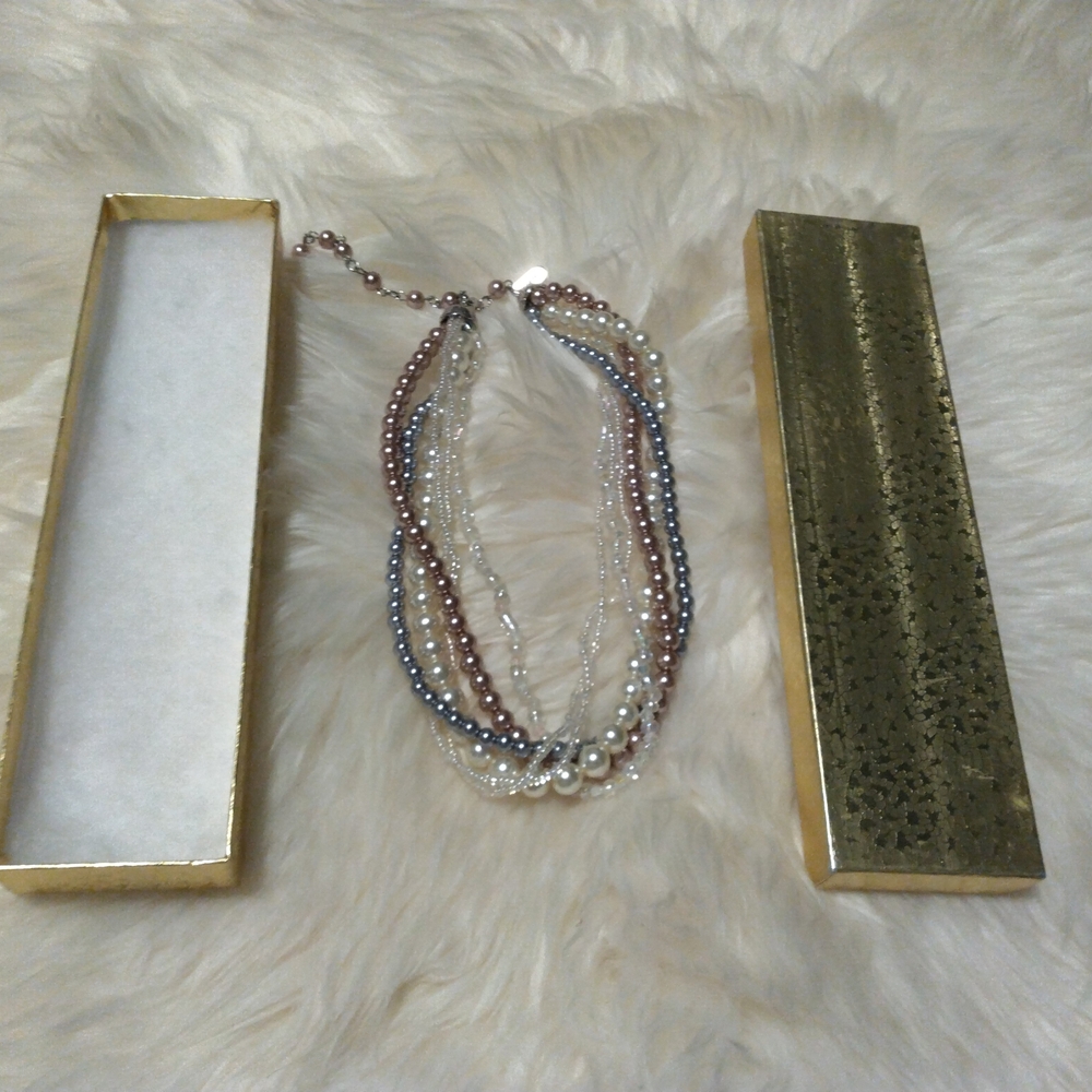 Kissaka Multi-Strand Faux Pearl Necklace
